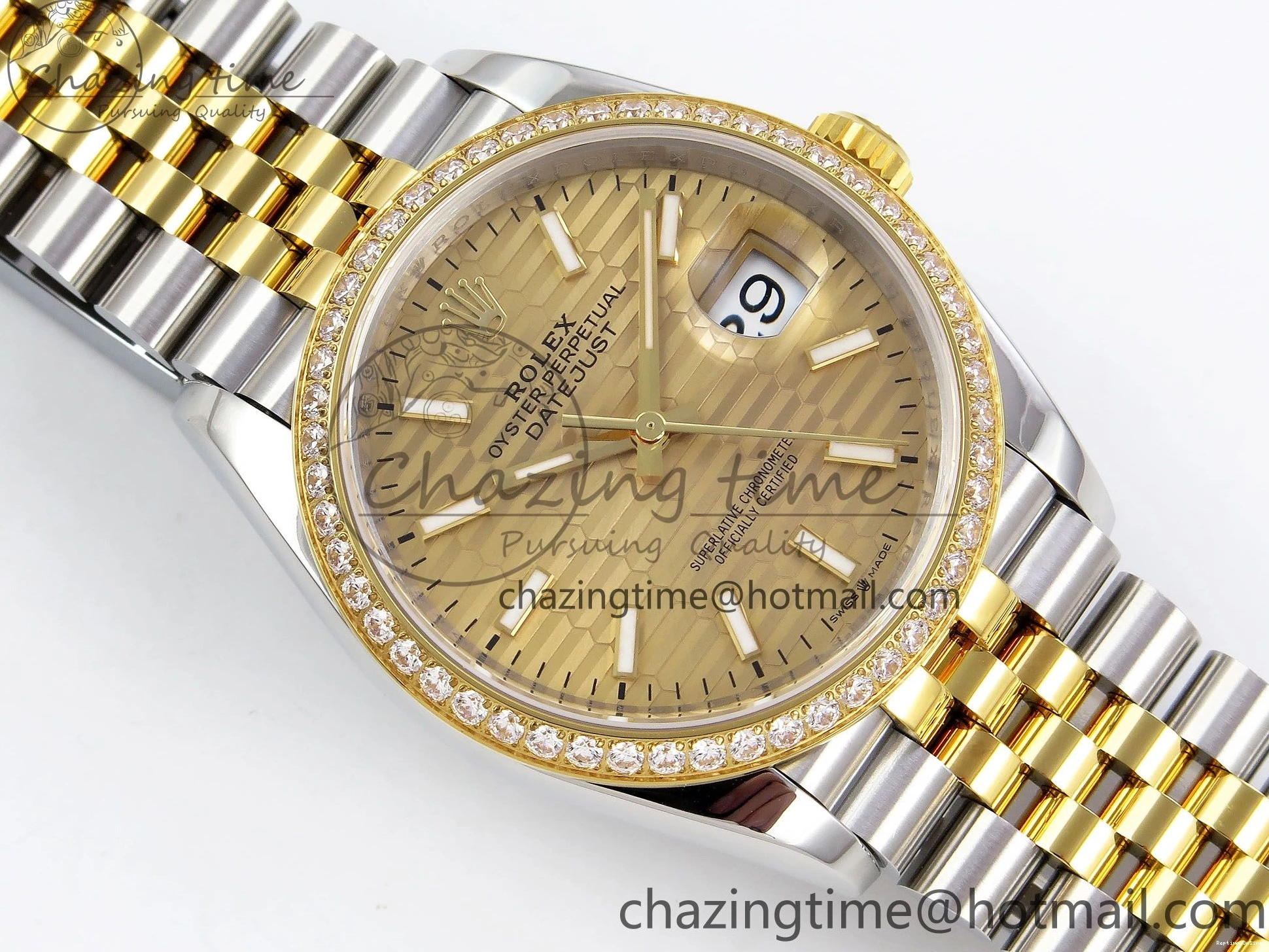 0220 Minimalist DateJust 36 SS 126283rbr VSF 1:1 Best Edition 904L Steel YG Textured Dial on Jubilee Bracelet VS 1378